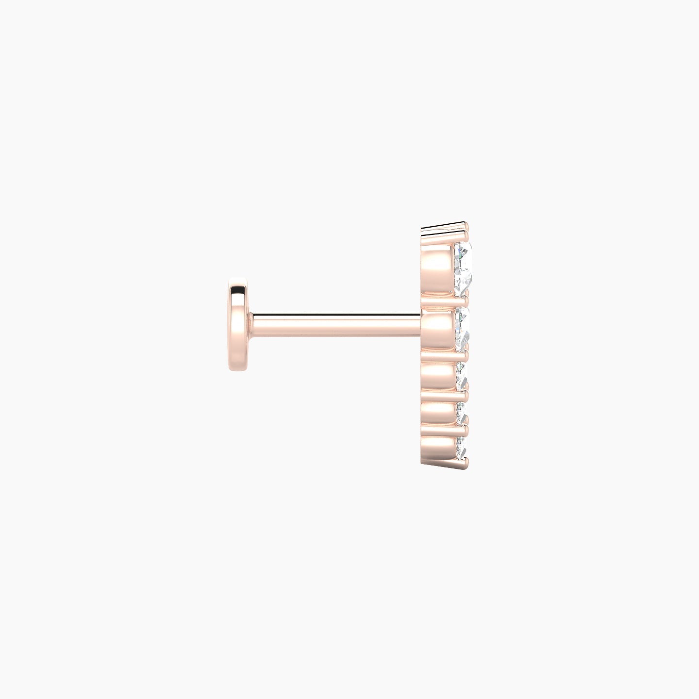 Nerthus | 18k Rose Gold 10 mm 6.5 mm Long Diamond Right Piercing