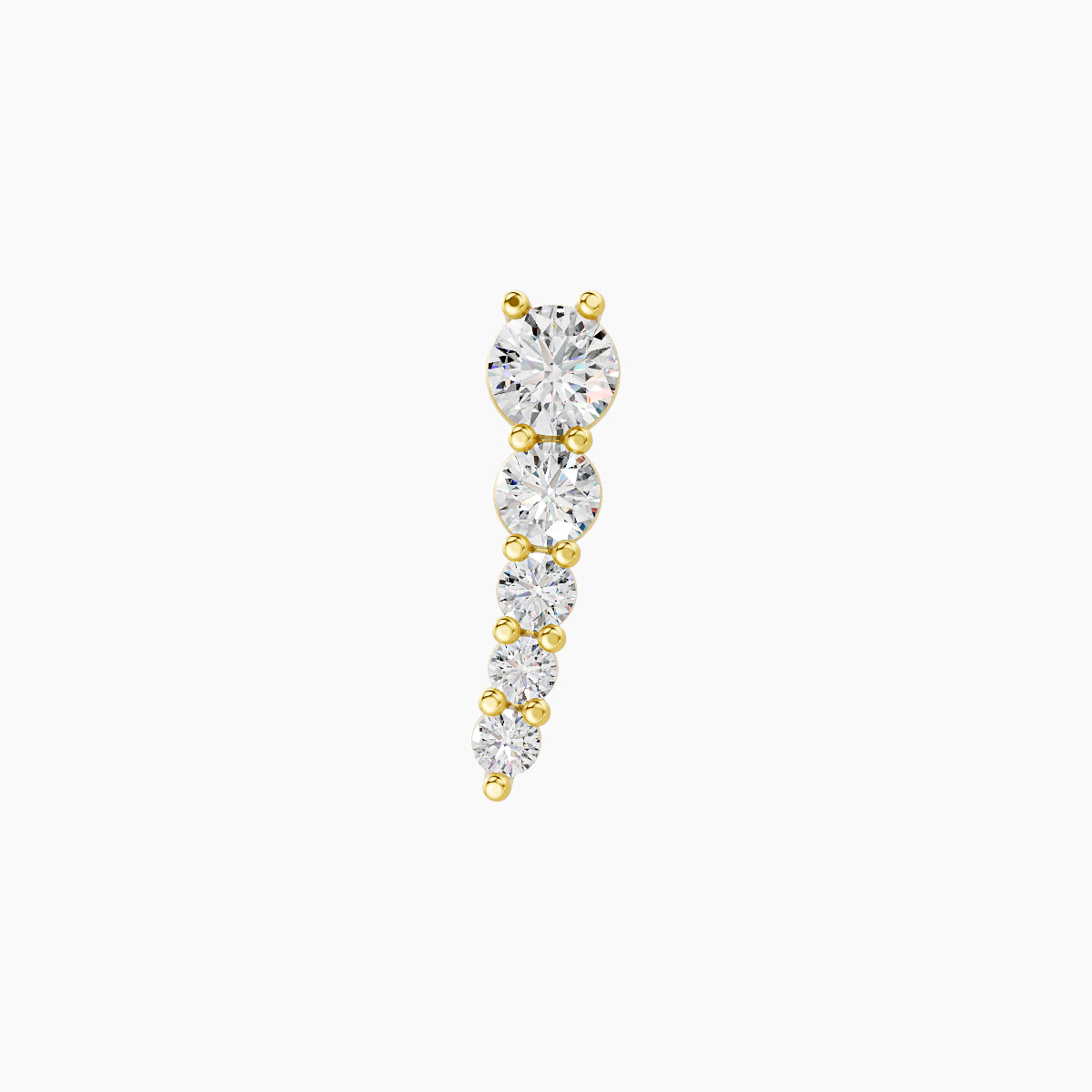 Nerthus | 18k Yellow Gold 10 mm 8 mm Long Diamond Left Piercing