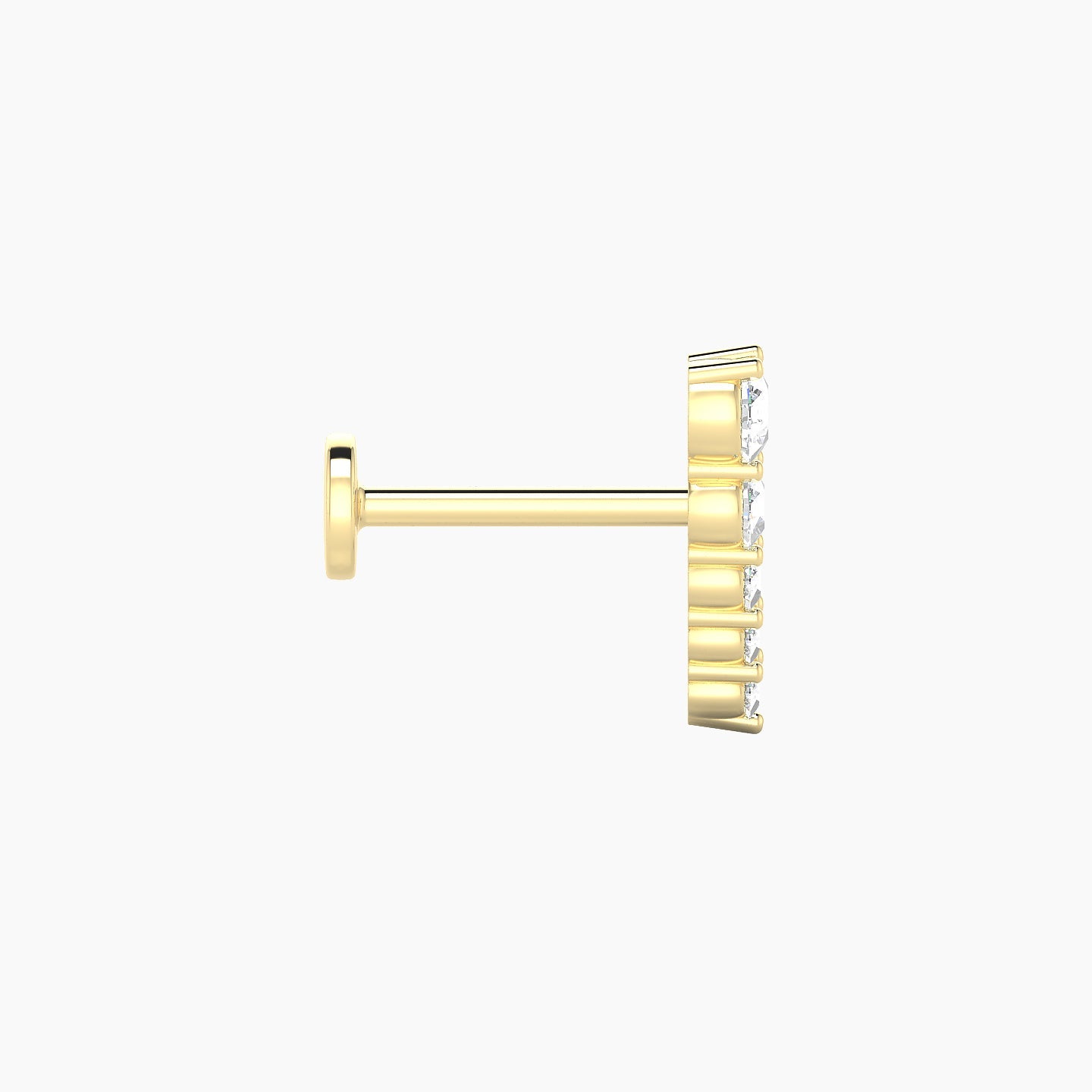 Nerthus | 18k Yellow Gold 10 mm 8 mm Long Diamond Right Piercing