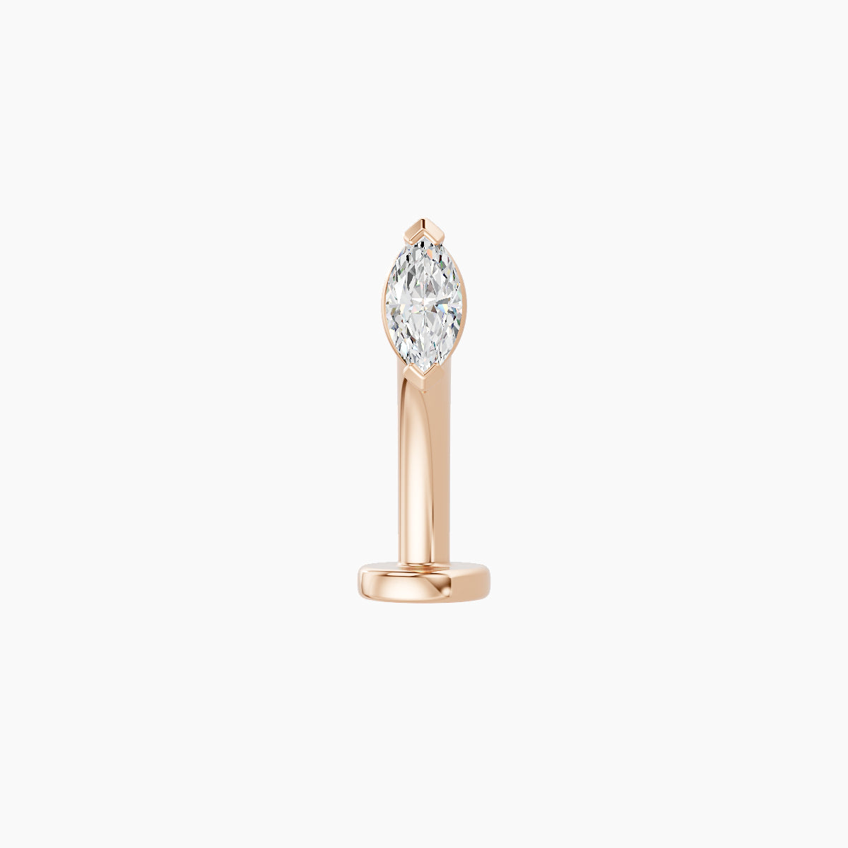 Nut | 18k Rose Gold 5 mm 10 mm Marquise Diamond Floating Navel Piercing