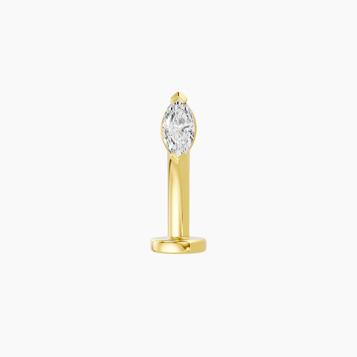 Nut | 18k Yellow Gold 5 mm 10 mm Marquise Diamond Floating Navel Piercing