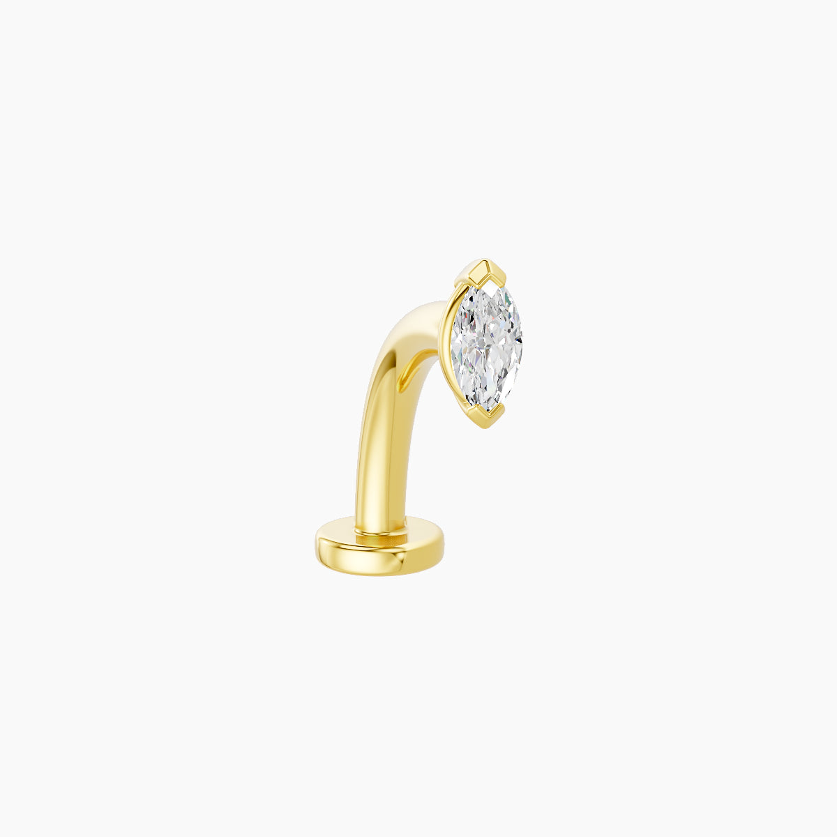 Nut | 18k Yellow Gold 5 mm 10 mm Marquise Diamond Floating Navel Piercing