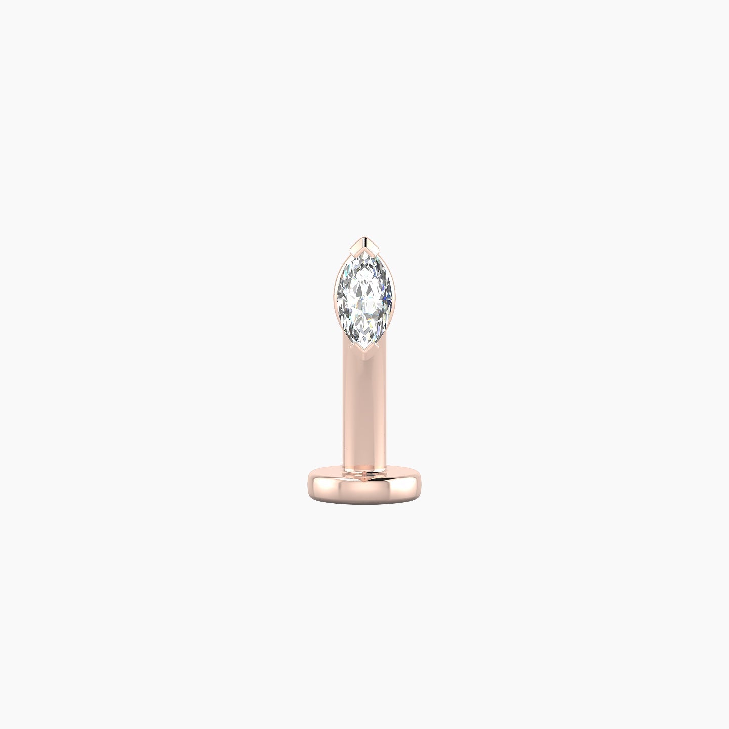 Nut | 18k Rose Gold 5 mm 10 mm Marquise Diamond Floating Navel Piercing