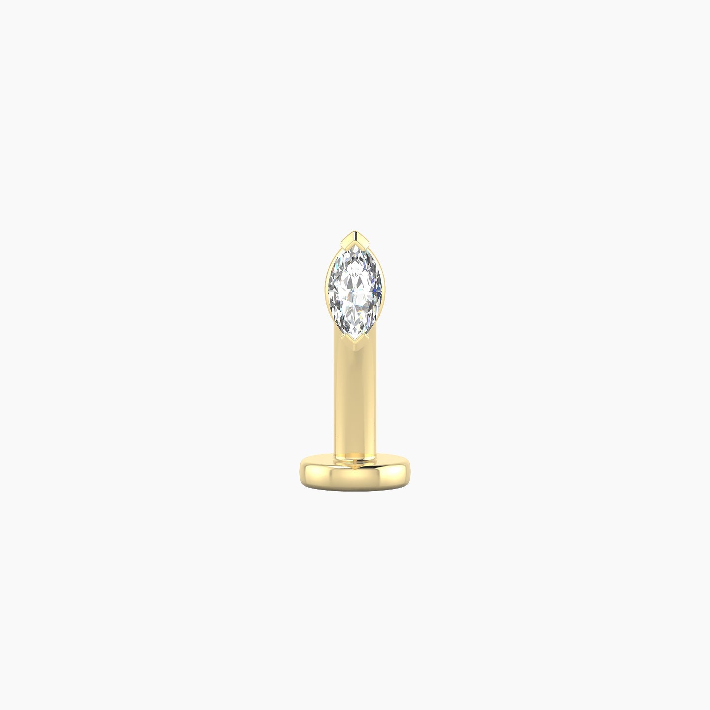 Nut | 18k Yellow Gold 5 mm 10 mm Marquise Diamond Floating Navel Piercing