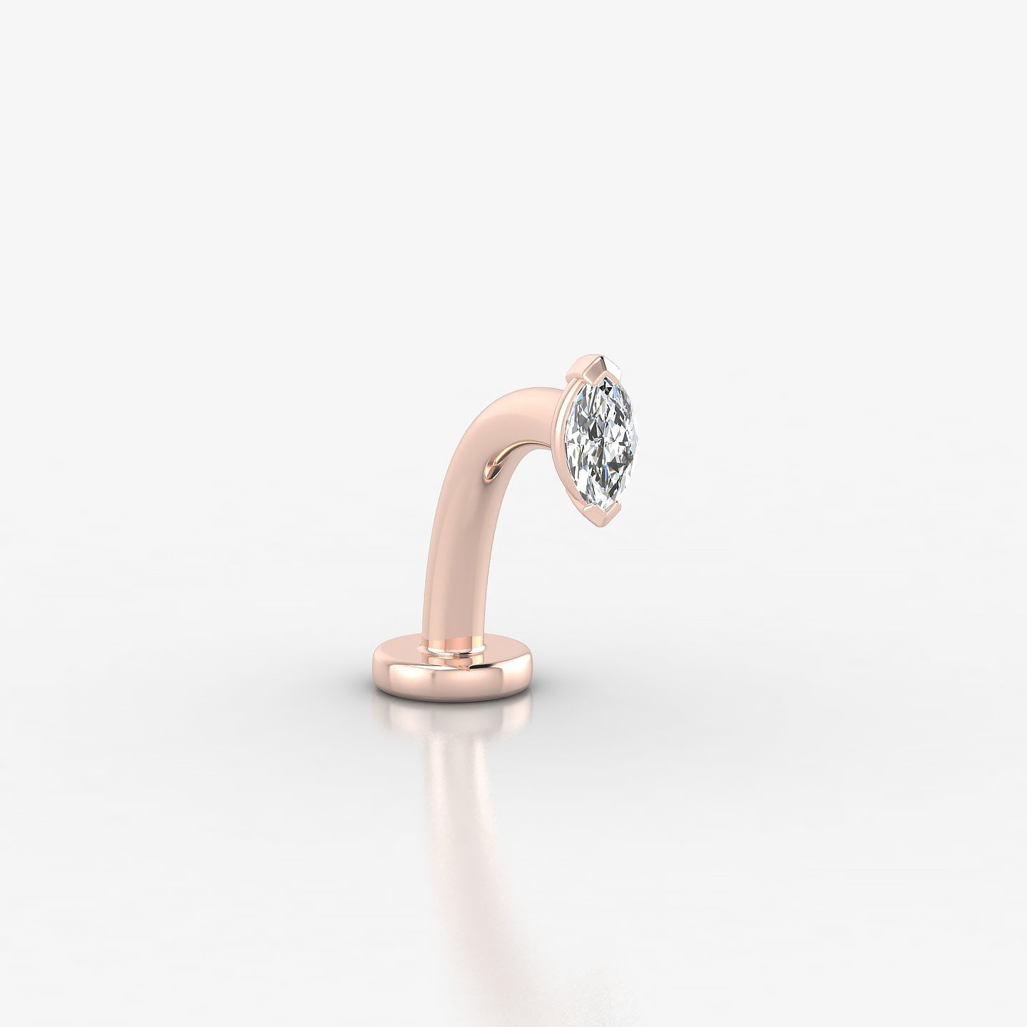 Nut | 18k Rose Gold 5 mm 10 mm Marquise Diamond Floating Navel Piercing