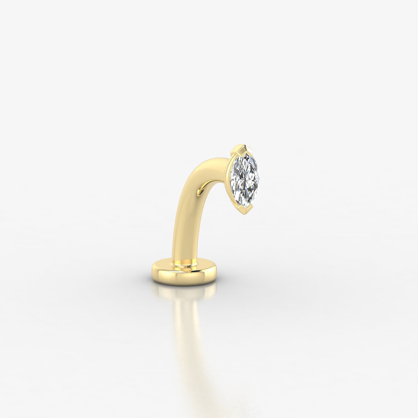 Nut | 18k Yellow Gold 5 mm 10 mm Marquise Diamond Floating Navel Piercing