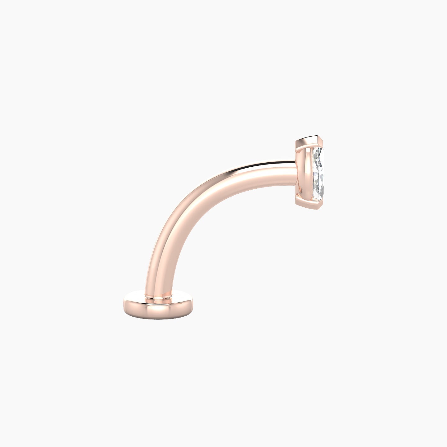 Nut | 18k Rose Gold 5 mm 10 mm Marquise Diamond Floating Navel Piercing