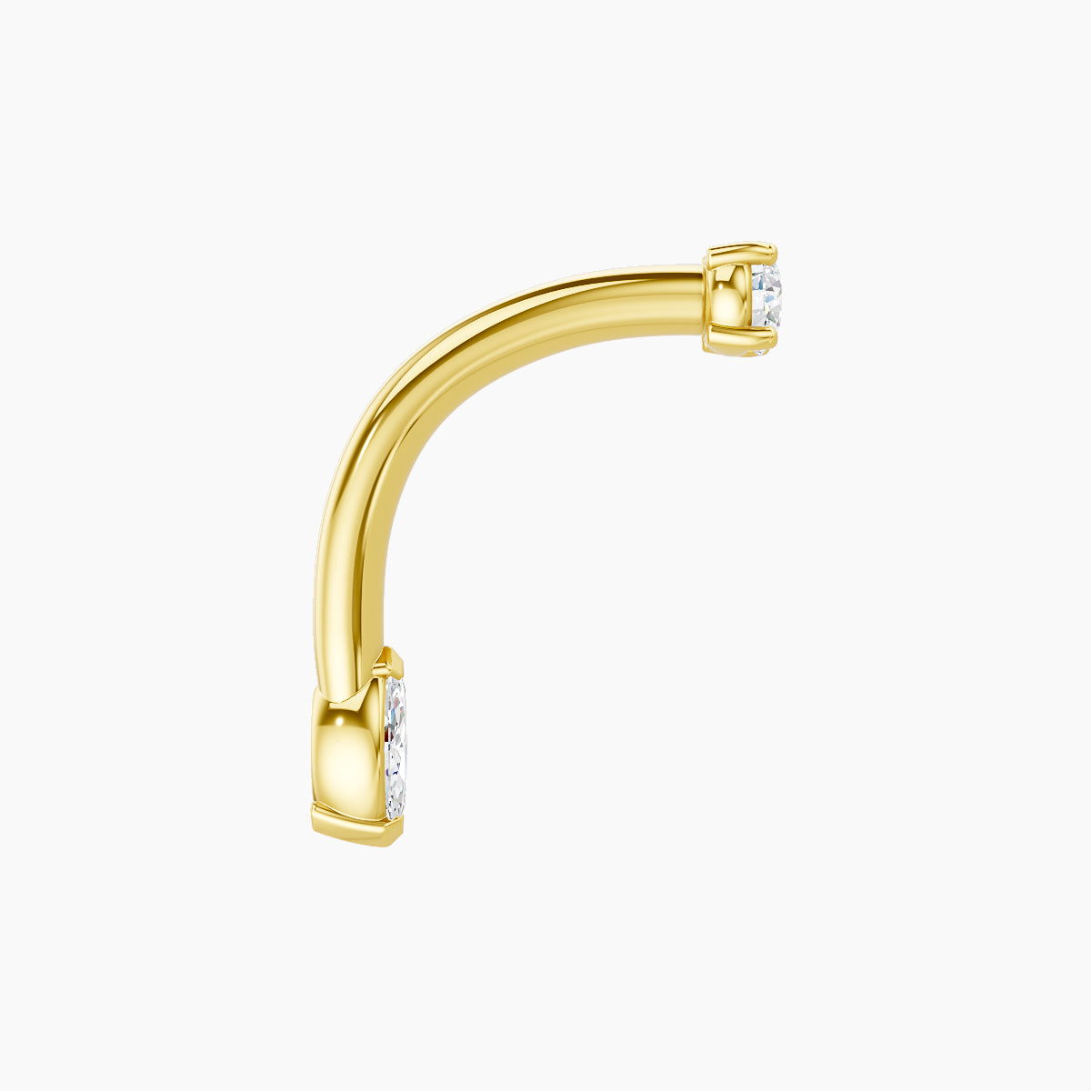 Nut | 18k Yellow Gold 5 mm 10 mm Marquise Diamond Navel Piercing
