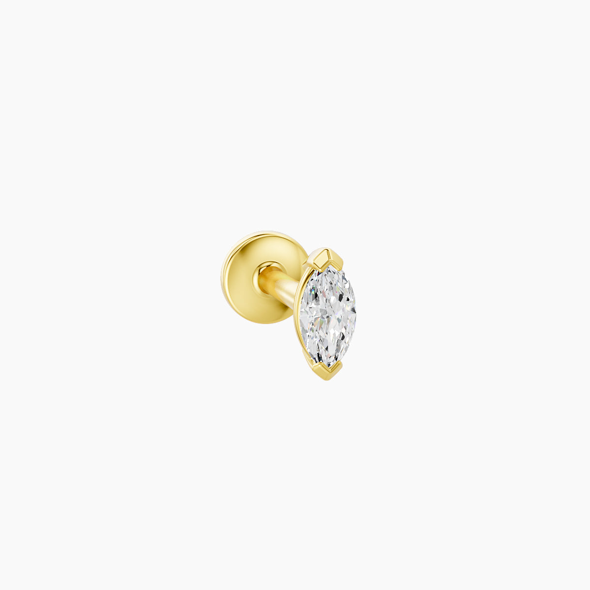 Nut | 18k Yellow Gold 5 mm 5 mm Marquise Diamond Nose Piercing