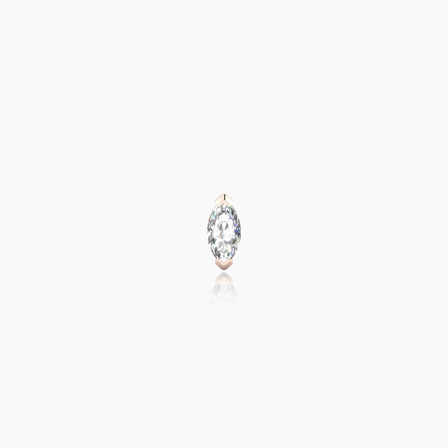 Nut | 18k Rose Gold 5 mm 5 mm Marquise Diamond Nostril Piercing