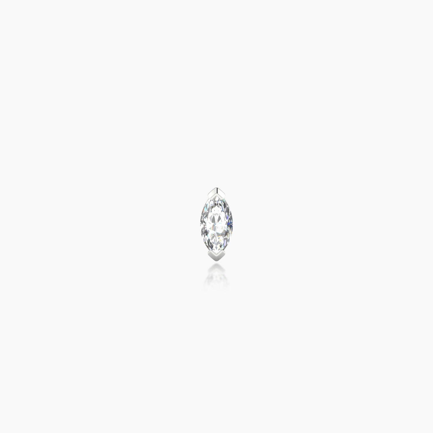 Nut | 18k White Gold 5 mm 5 mm Marquise Diamond Nostril Piercing