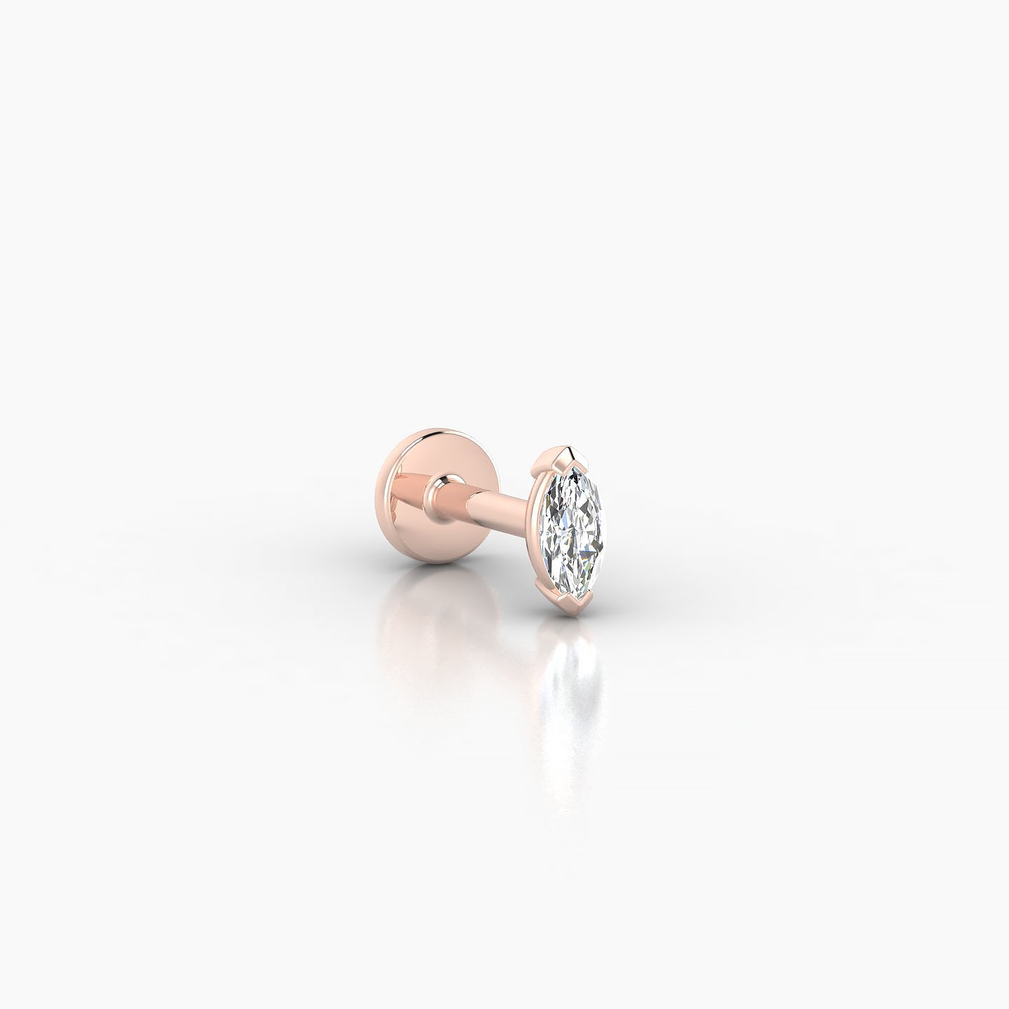 Nut | 18k Rose Gold 5 mm 5 mm Marquise Diamond Nostril Piercing