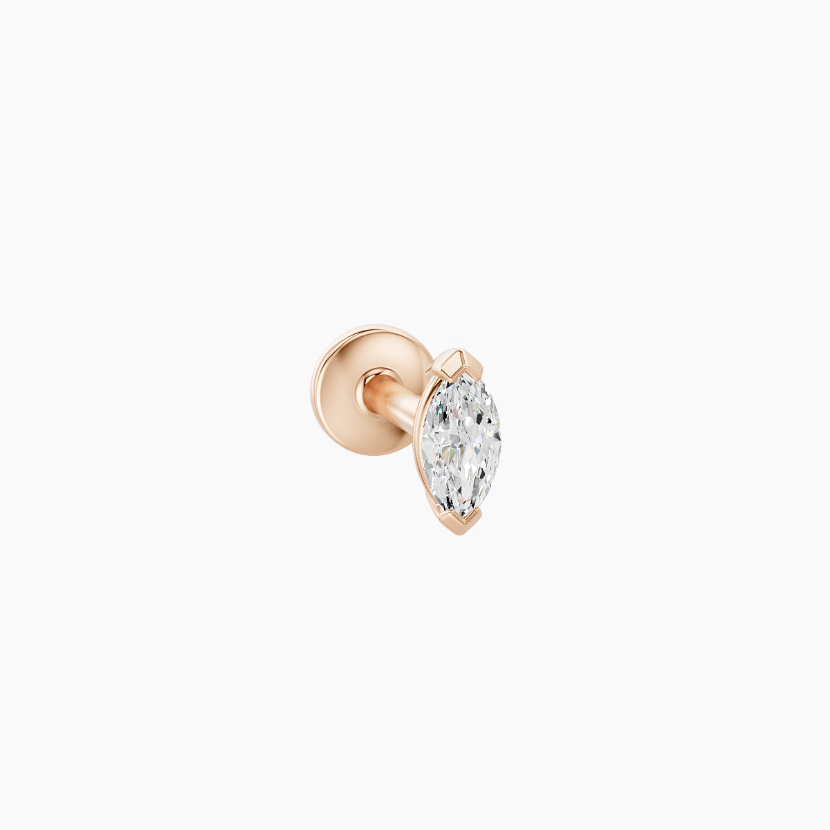 Nut | 18k Rose Gold 5 mm 5 mm Marquise Diamond Piercing