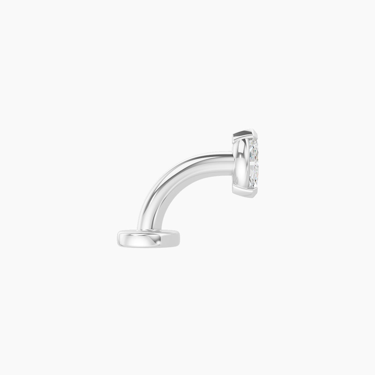 Nut | 18k White Gold 5 mm 6 mm Marquise Diamond Floating Navel Piercing