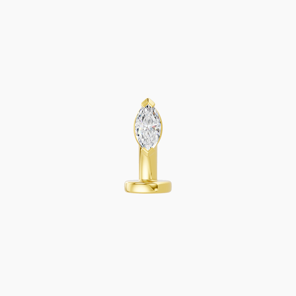 Nut | 18k Yellow Gold 5 mm 6 mm Marquise Diamond Floating Navel Piercing