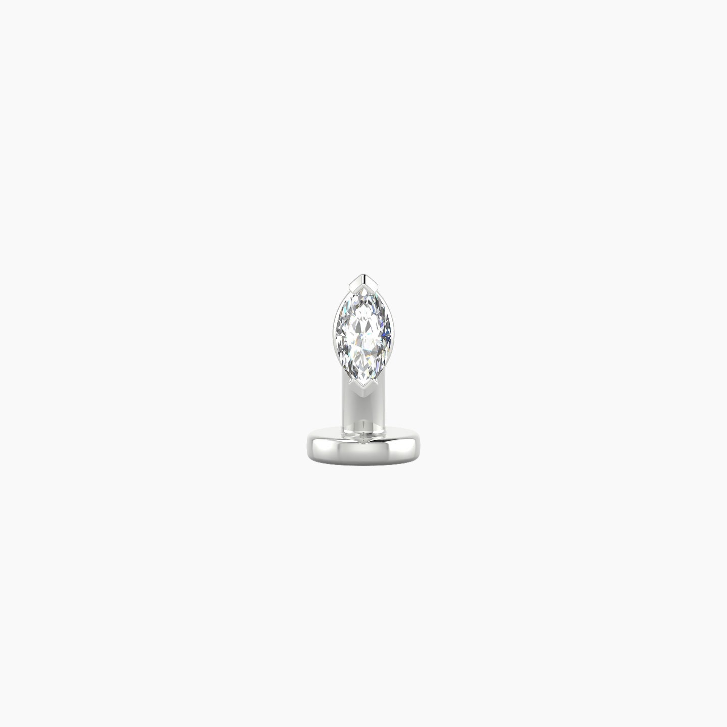 Nut | 18k White Gold 5 mm 6 mm Marquise Diamond Floating Navel Piercing