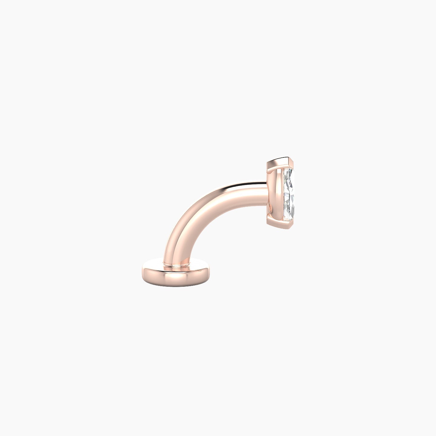 Nut | 18k Rose Gold 5 mm 6 mm Marquise Diamond Floating Navel Piercing