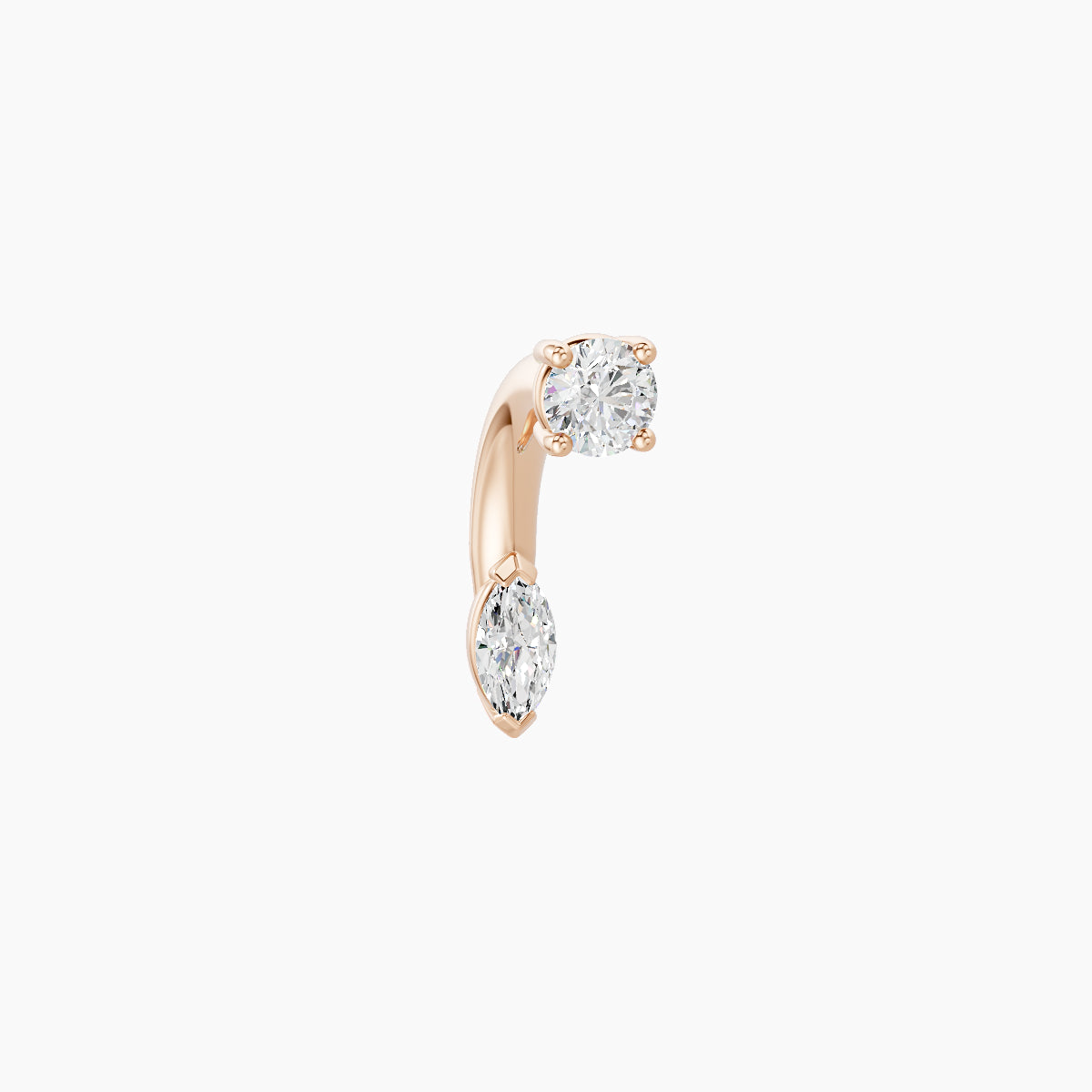 Nut | 18k Rose Gold 5 mm 6 mm Marquise Diamond Navel Piercing