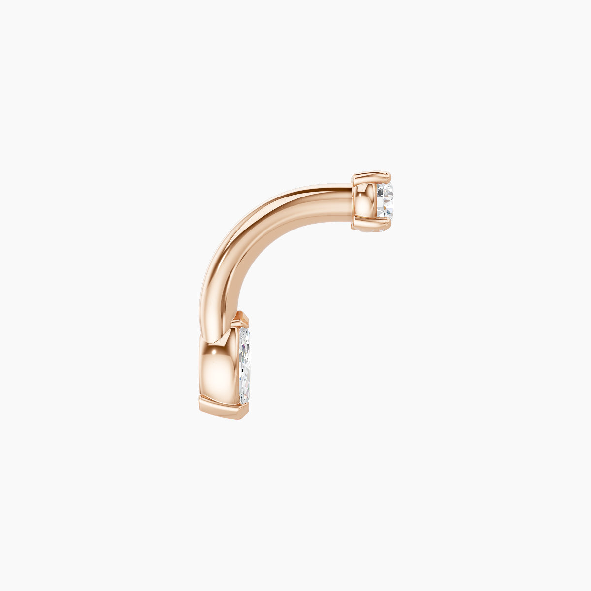 Nut | 18k Rose Gold 5 mm 6 mm Marquise Diamond Navel Piercing