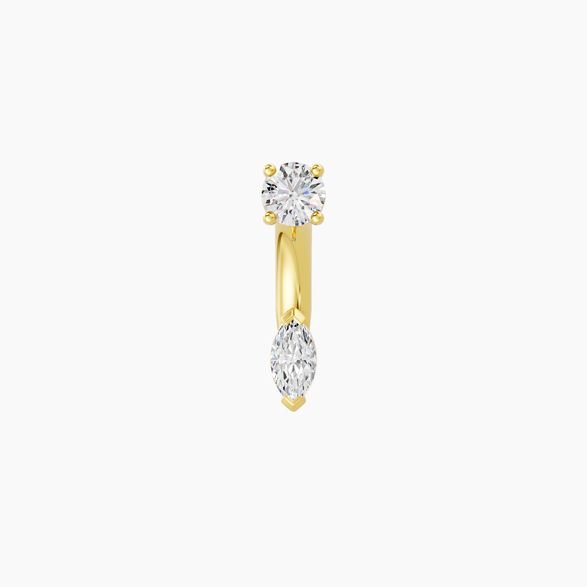 Nut | 18k Yellow Gold 5 mm 6 mm Marquise Diamond Navel Piercing