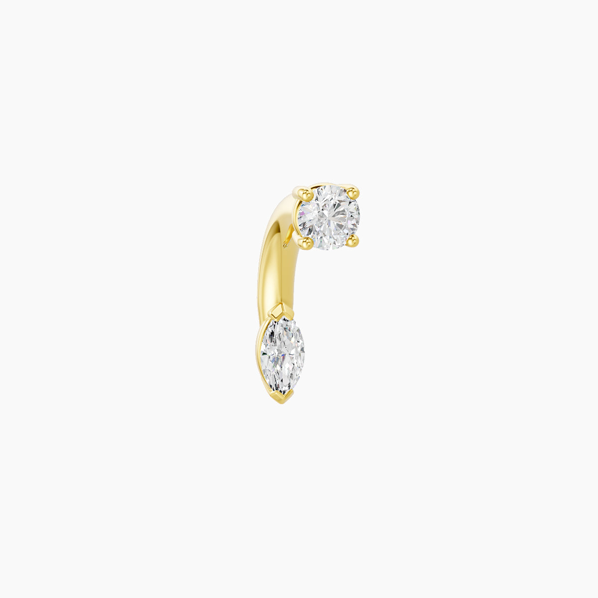 Nut | 18k Yellow Gold 5 mm 6 mm Marquise Diamond Navel Piercing