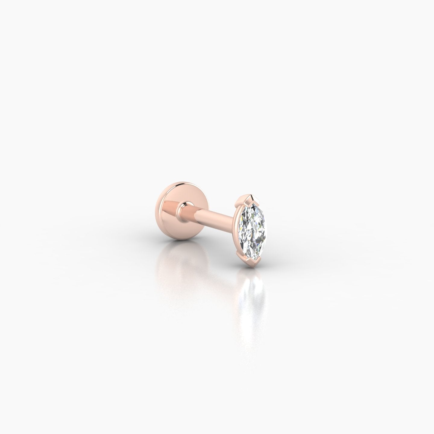 Nut | 18k Rose Gold 5 mm 6.5 mm Marquise Diamond Nostril Piercing