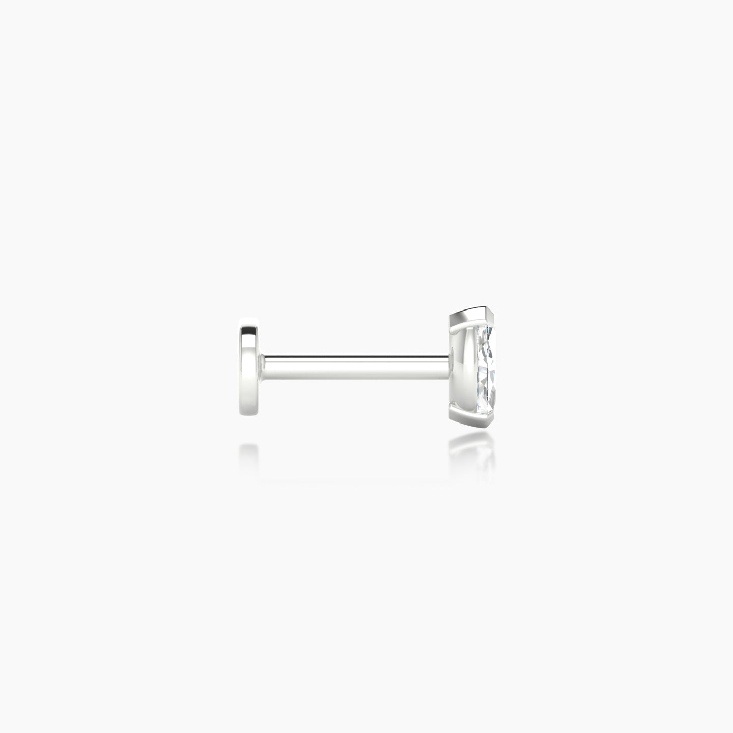 Nut | 18k White Gold 5 mm 6.5 mm Marquise Diamond Nostril Piercing