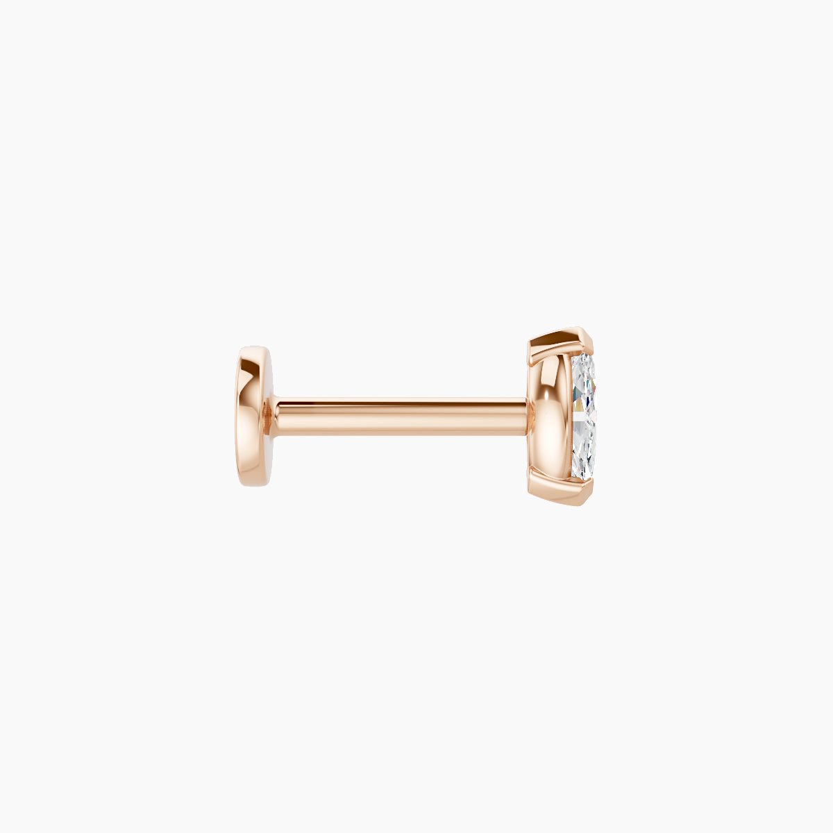 Nut | 18k Rose Gold 5 mm 6.5 mm Marquise Diamond Piercing