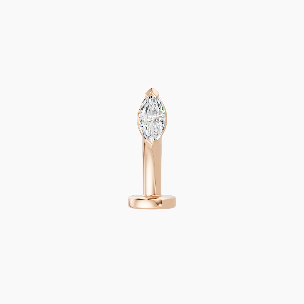 Nut | 18k Rose Gold 5 mm 8 mm Marquise Diamond Floating Navel Piercing