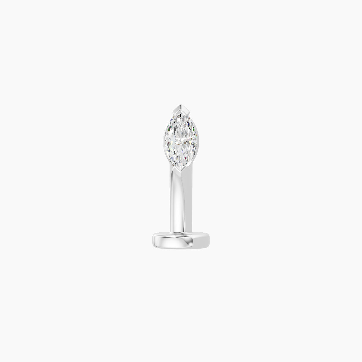 Nut | 18k White Gold 5 mm 8 mm Marquise Diamond Floating Navel Piercing