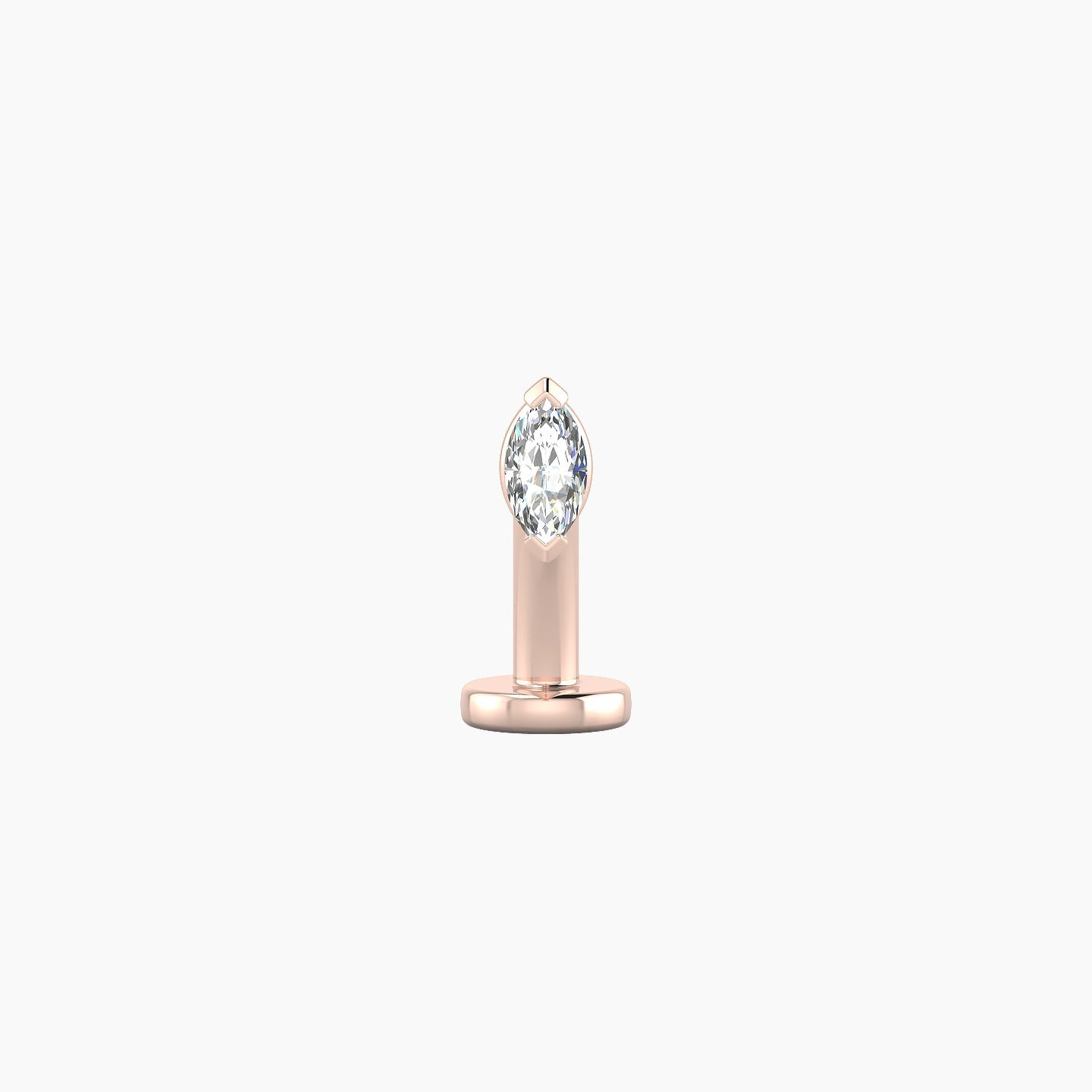 Nut | 18k Rose Gold 5 mm 8 mm Marquise Diamond Floating Navel Piercing