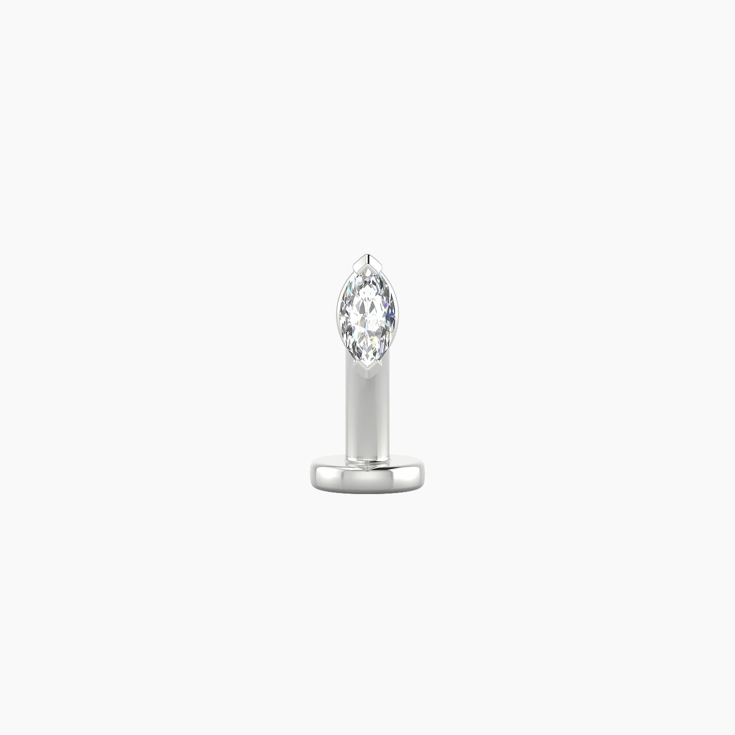 Nut | 18k White Gold 5 mm 8 mm Marquise Diamond Floating Navel Piercing