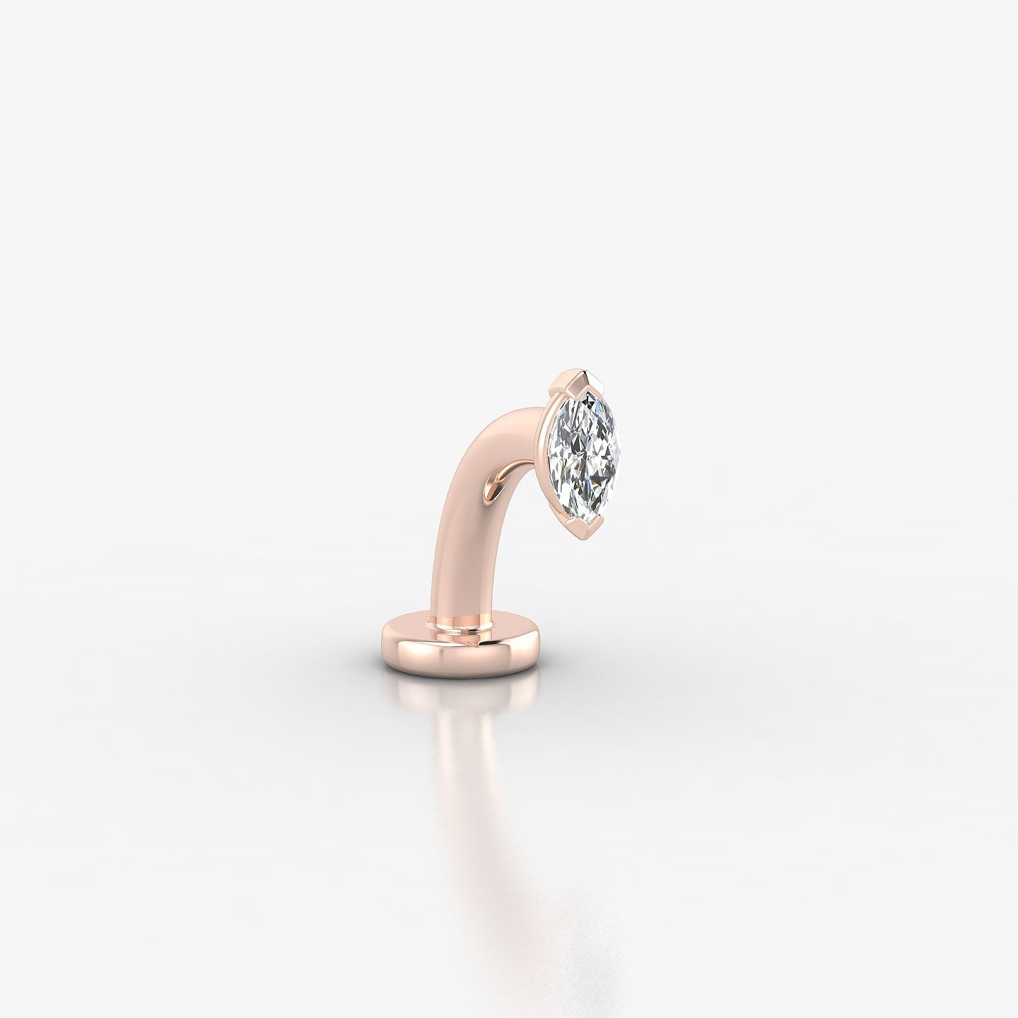 Nut | 18k Rose Gold 5 mm 8 mm Marquise Diamond Floating Navel Piercing