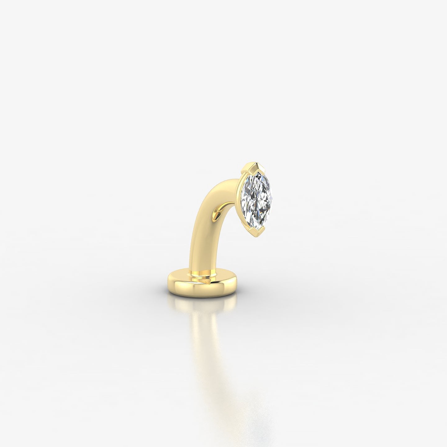 Nut | 18k Yellow Gold 5 mm 8 mm Marquise Diamond Floating Navel Piercing