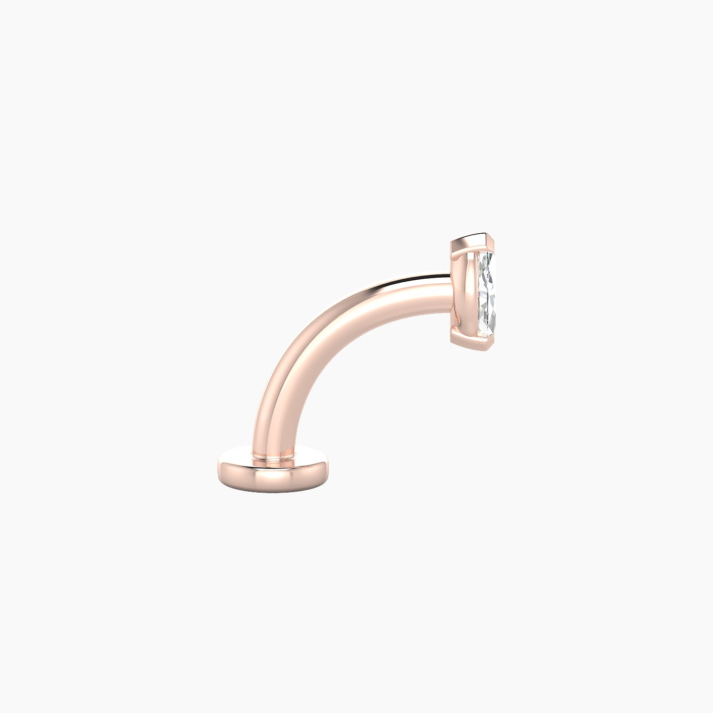 Nut | 18k Rose Gold 5 mm 8 mm Marquise Diamond Floating Navel Piercing