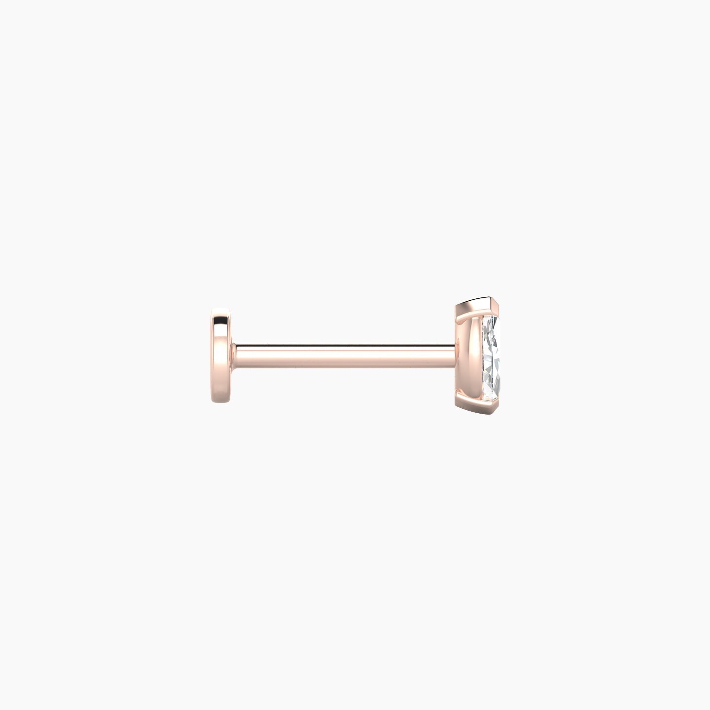 Nut | 18k Rose Gold 5 mm 8 mm Marquise Diamond Nostril Piercing