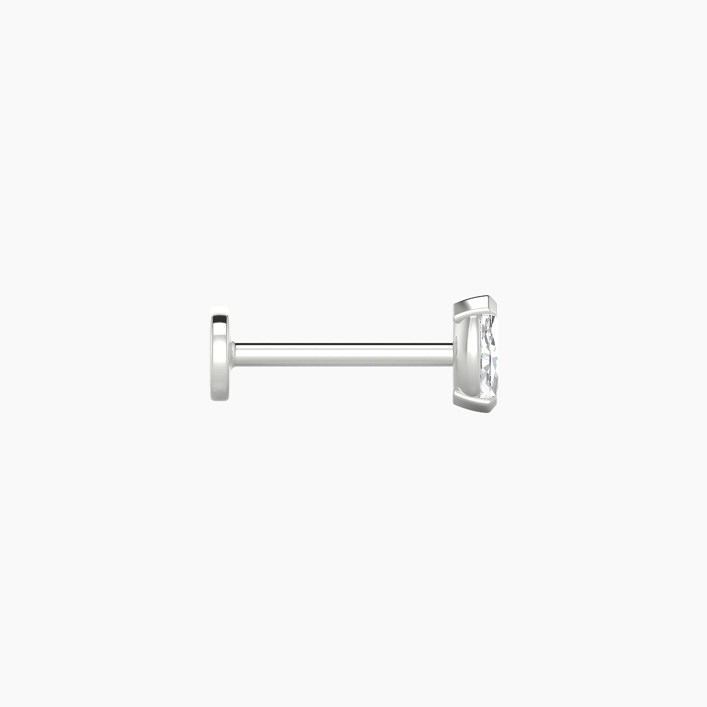 Nut | 18k White Gold 5 mm 8 mm Marquise Diamond Nostril Piercing