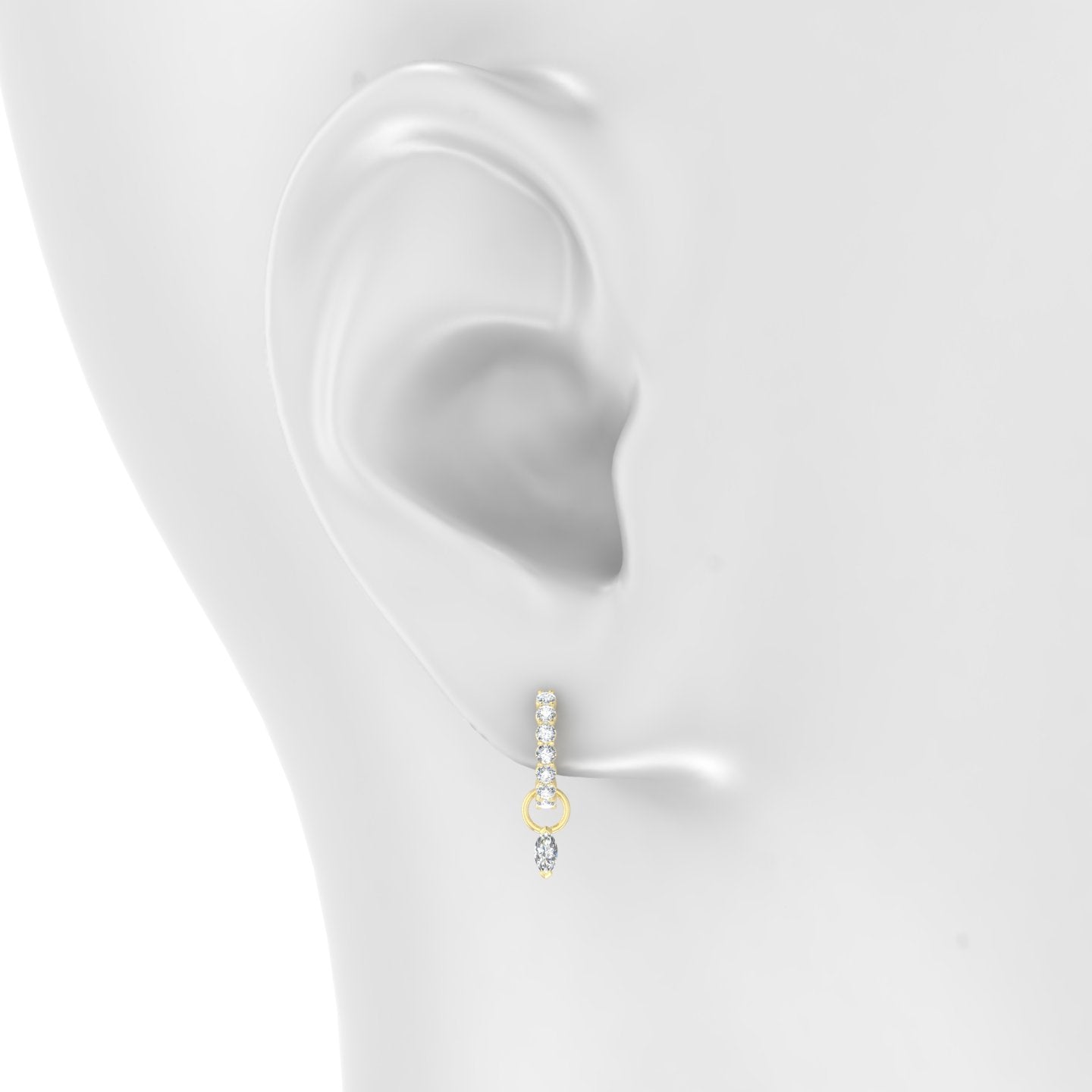 Nut | 18k Yellow Gold 5 mm Marquise Diamond Charm