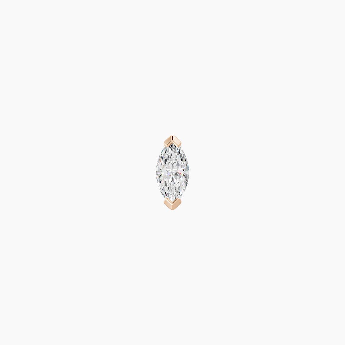 Nut | 18k Rose Gold 5 mm Marquise Diamond Earring