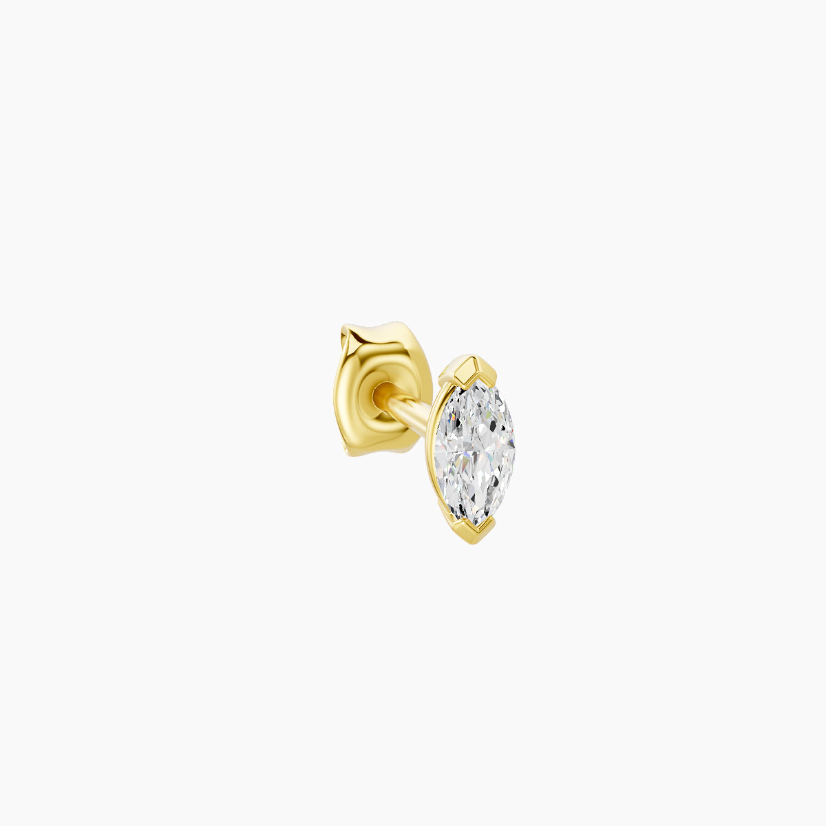 Nut | 18k Yellow Gold 5 mm Marquise Diamond Earring