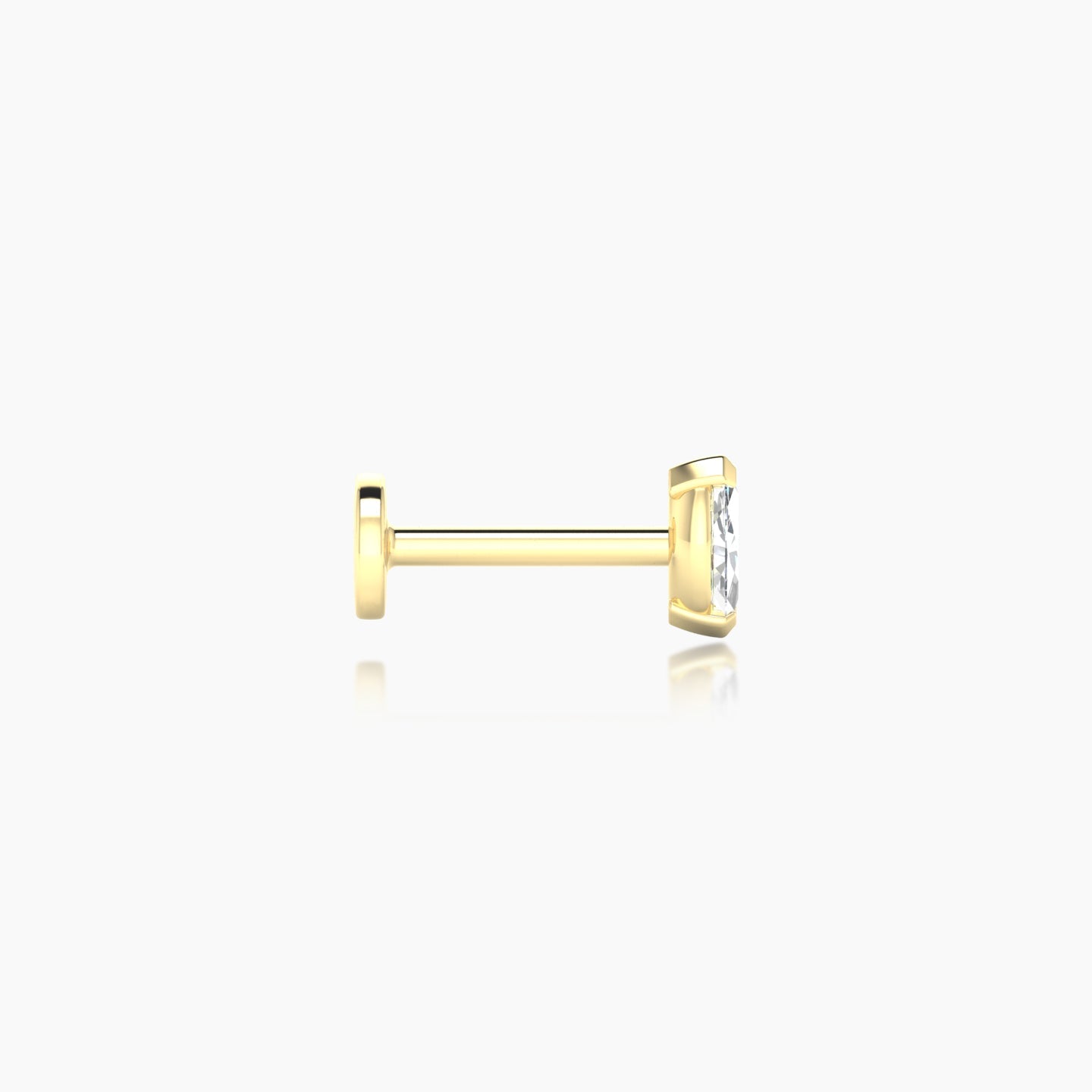 Nut | 18k Yellow Gold 5 mm Marquise Diamond Piercing