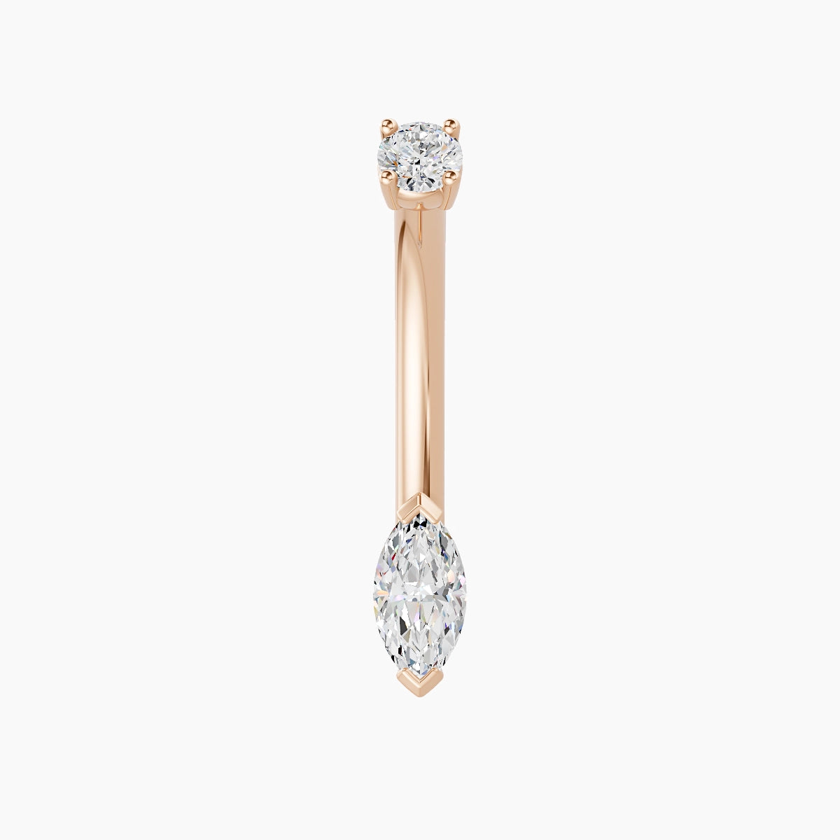 Nut | 18k Rose Gold 7 mm 10 mm Marquise Diamond Belly Piercing