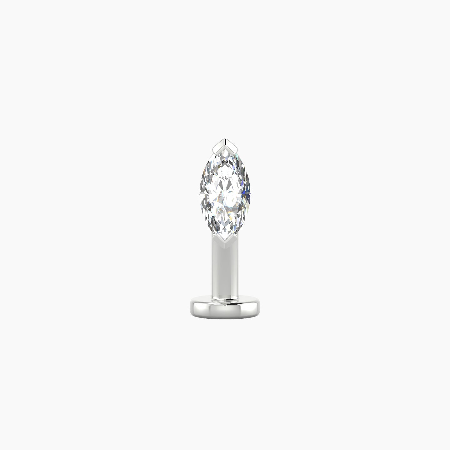 Nut | 18k White Gold 7 mm 10 mm Marquise Diamond Floating Navel Piercing