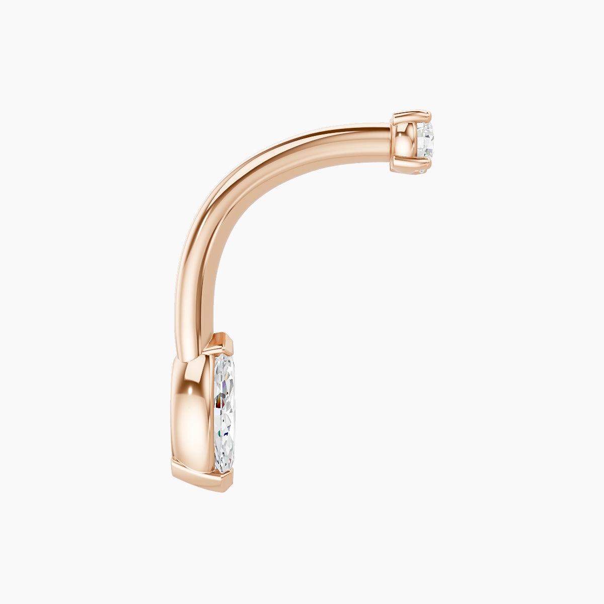 Nut | 18k Rose Gold 7 mm 10 mm Marquise Diamond Navel Piercing
