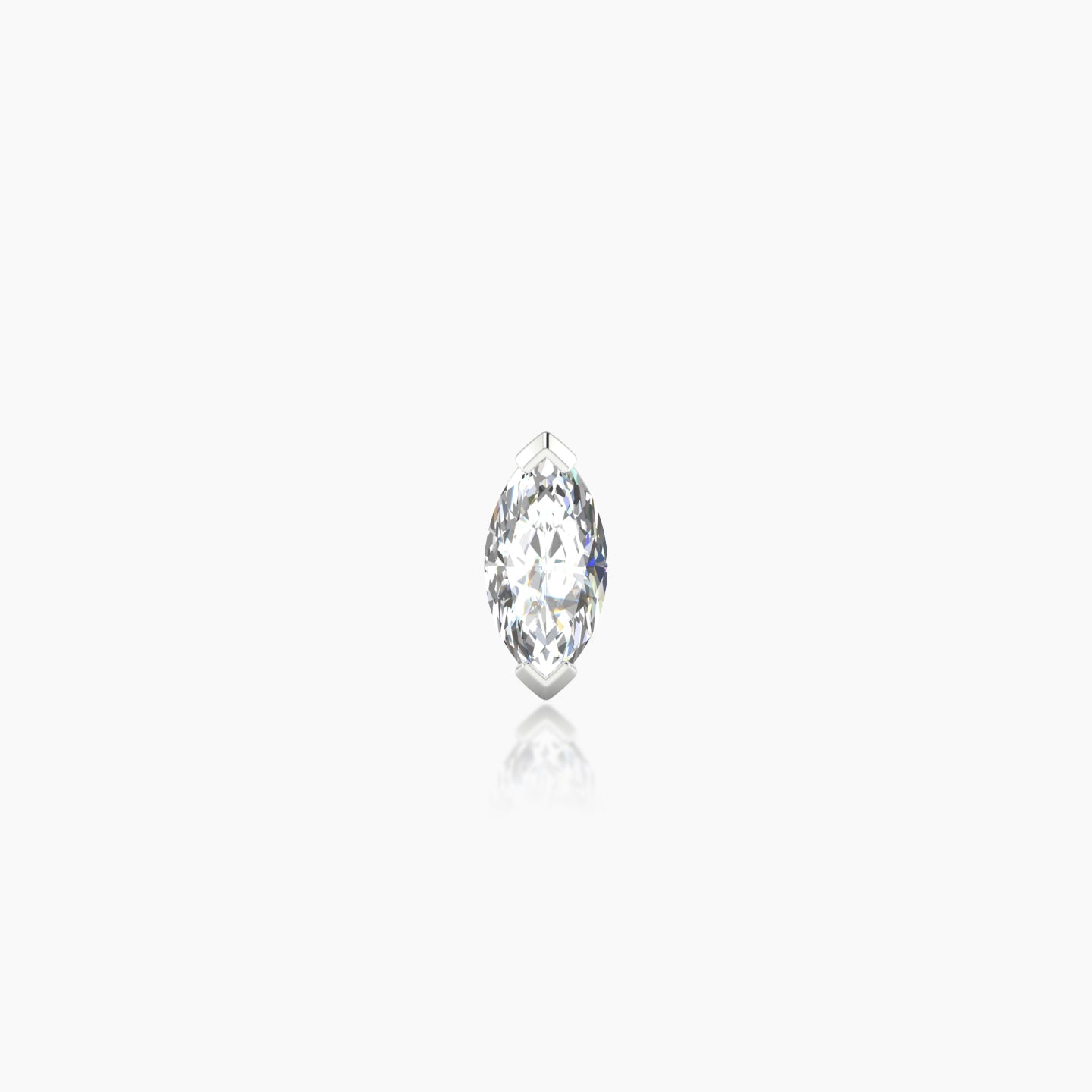 Nut | 18k White Gold 7 mm 5 mm Marquise Diamond Nostril Piercing