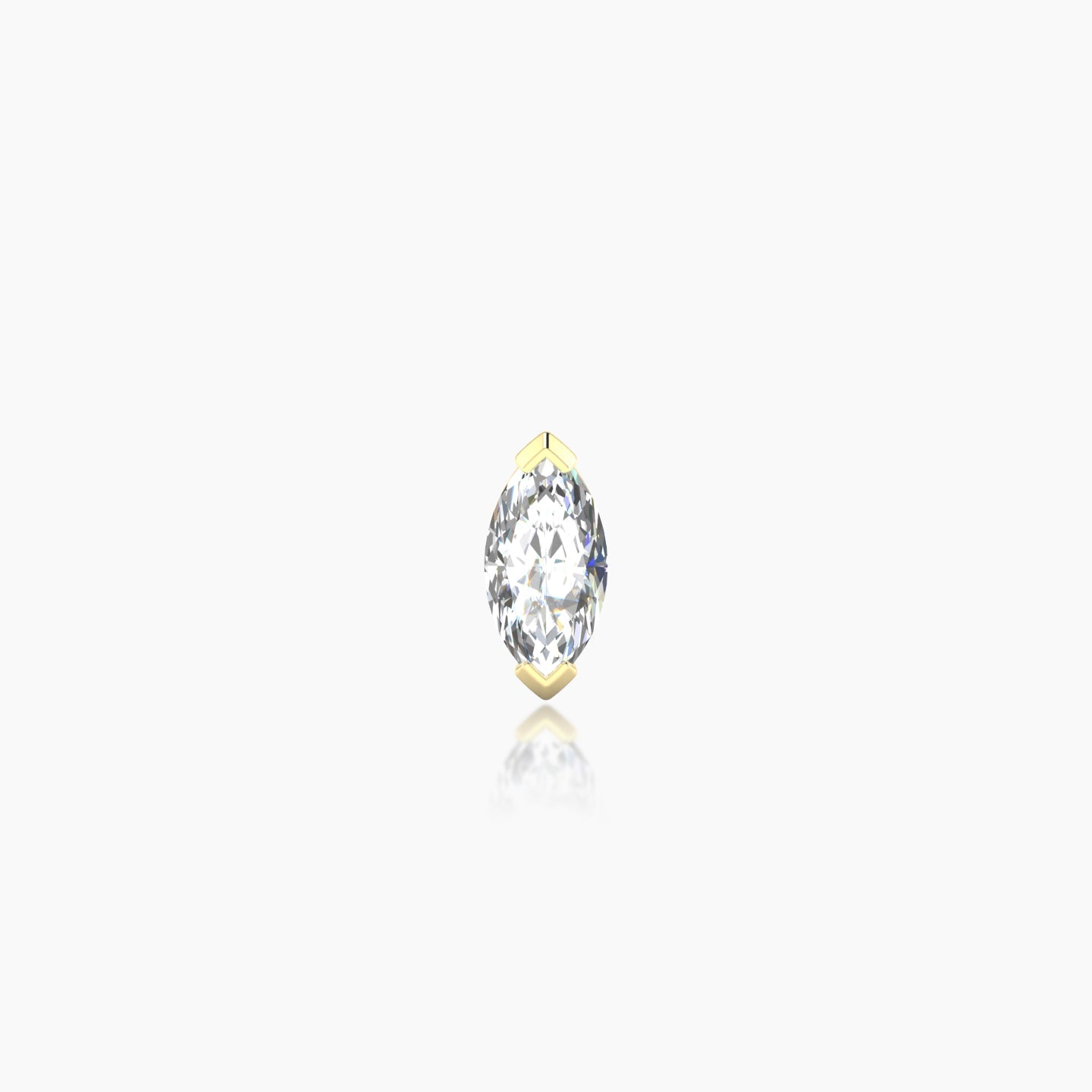 Nut | 18k Yellow Gold 7 mm 5 mm Marquise Diamond Nostril Piercing