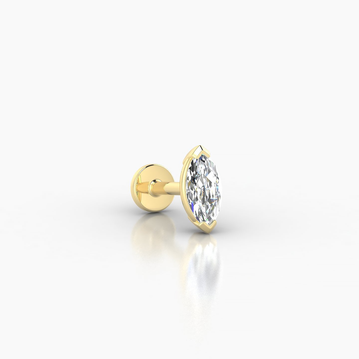 Nut | 18k Yellow Gold 7 mm 5 mm Marquise Diamond Nostril Piercing