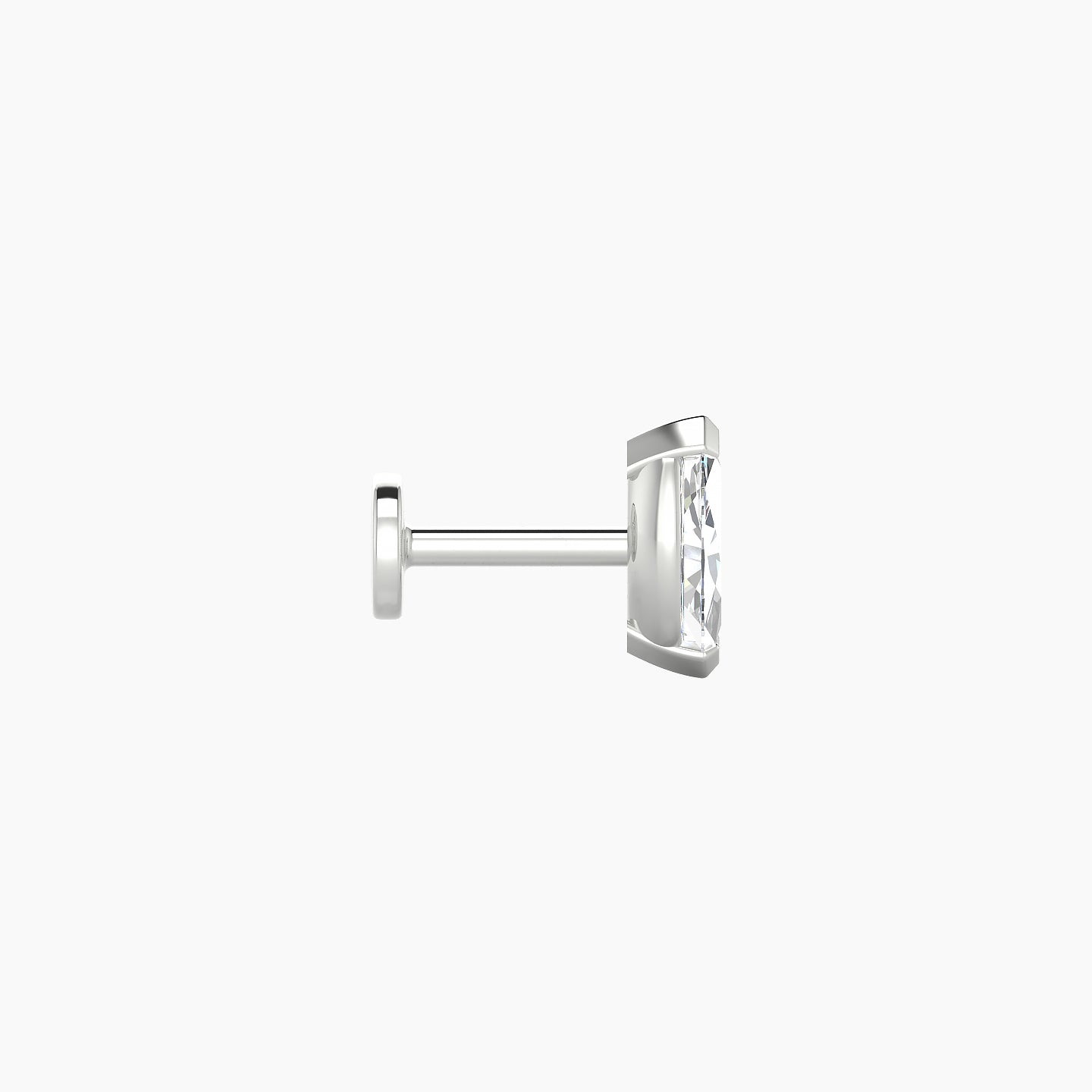 Nut | 18k White Gold 7 mm 5 mm Marquise Diamond Nostril Piercing