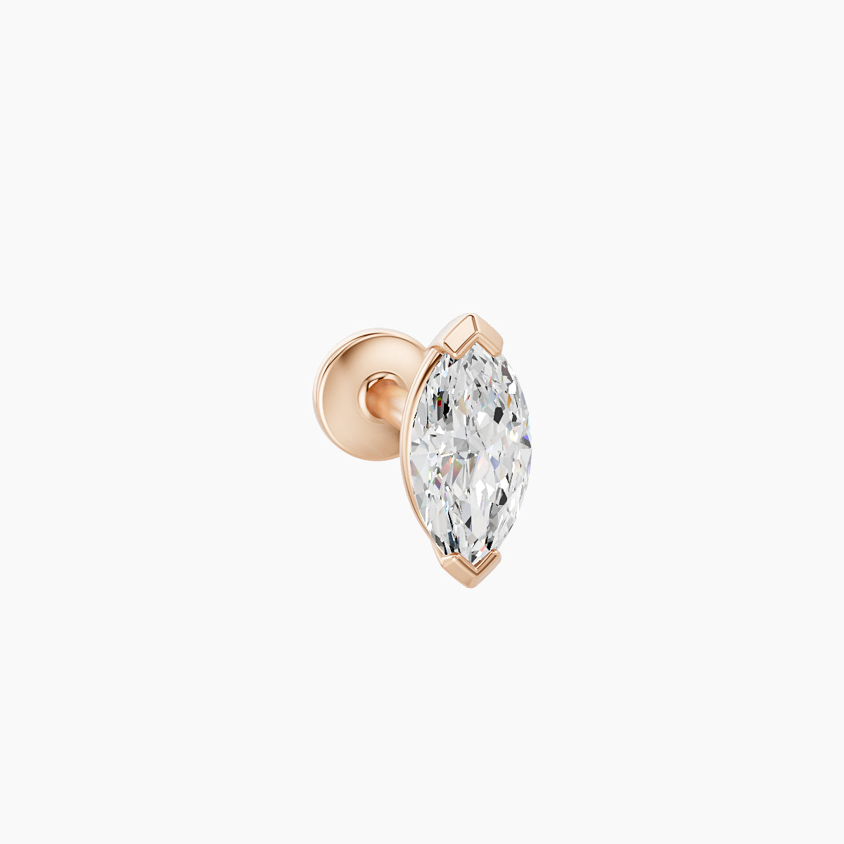 Nut | 18k Rose Gold 7 mm 5 mm Marquise Diamond Piercing