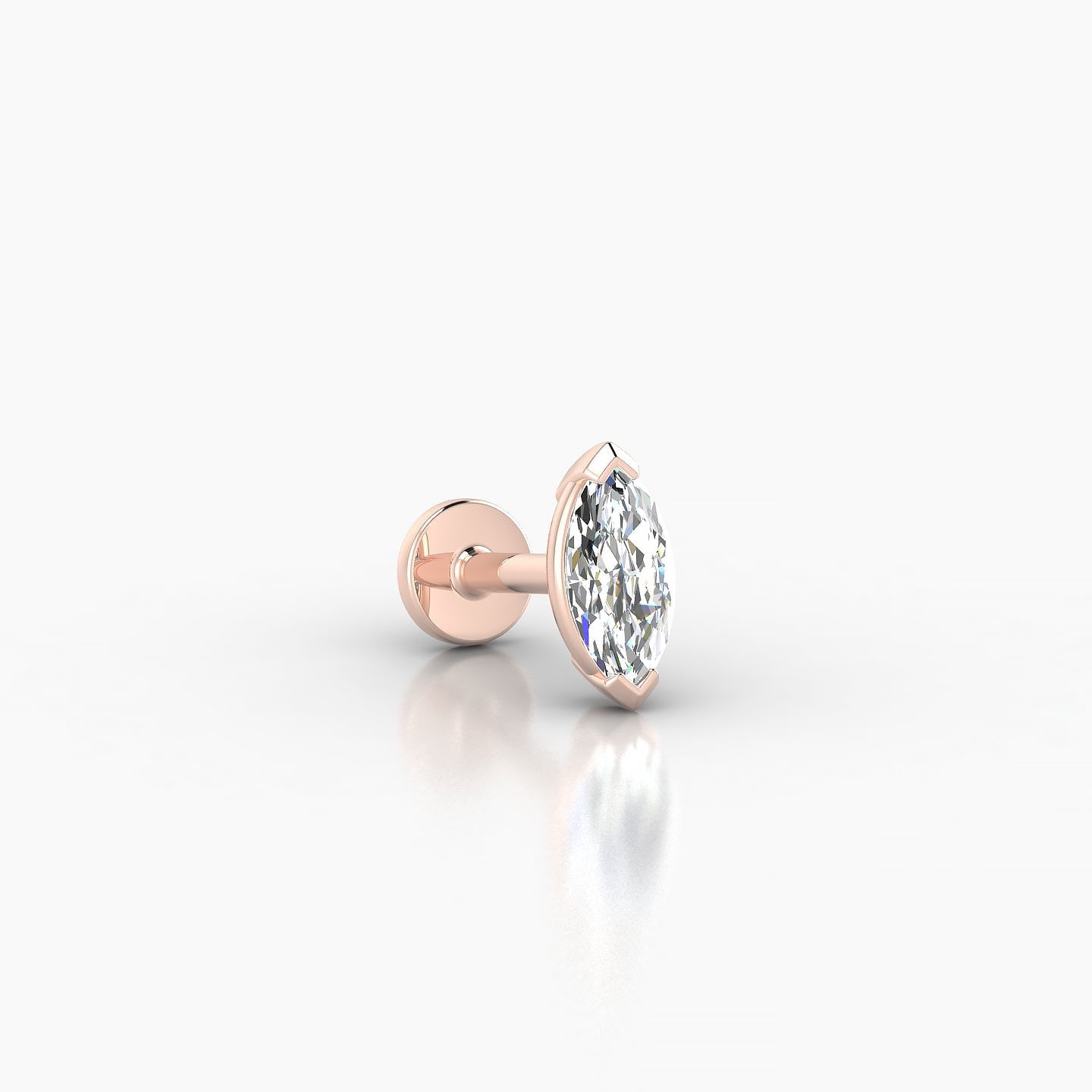 Nut | 18k Rose Gold 7 mm 5 mm Marquise Diamond Piercing